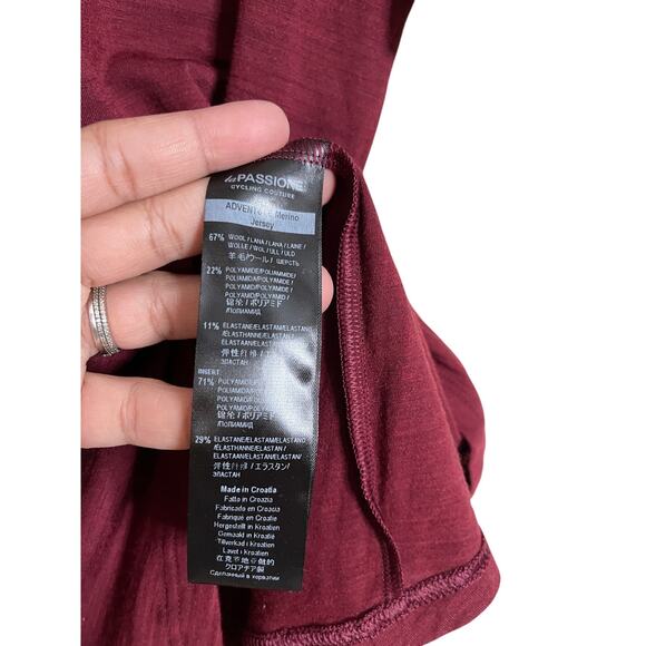La Passione Wool Blend Cycling Jersey Maroon Mens Small - Picture 7 of 7